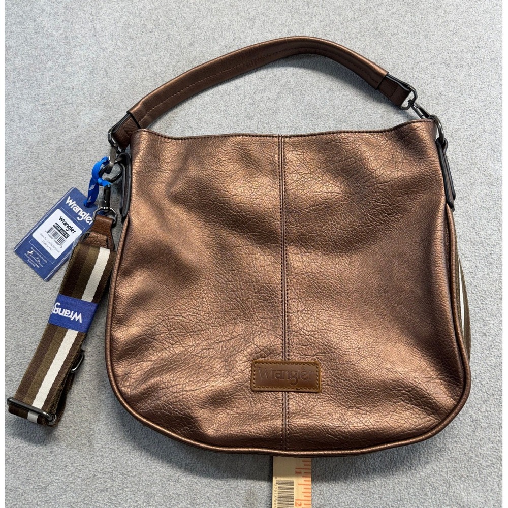 Wrangler Montana West Hobo Bag Bronze Metallic Purse Crossbody NWT Western Chic